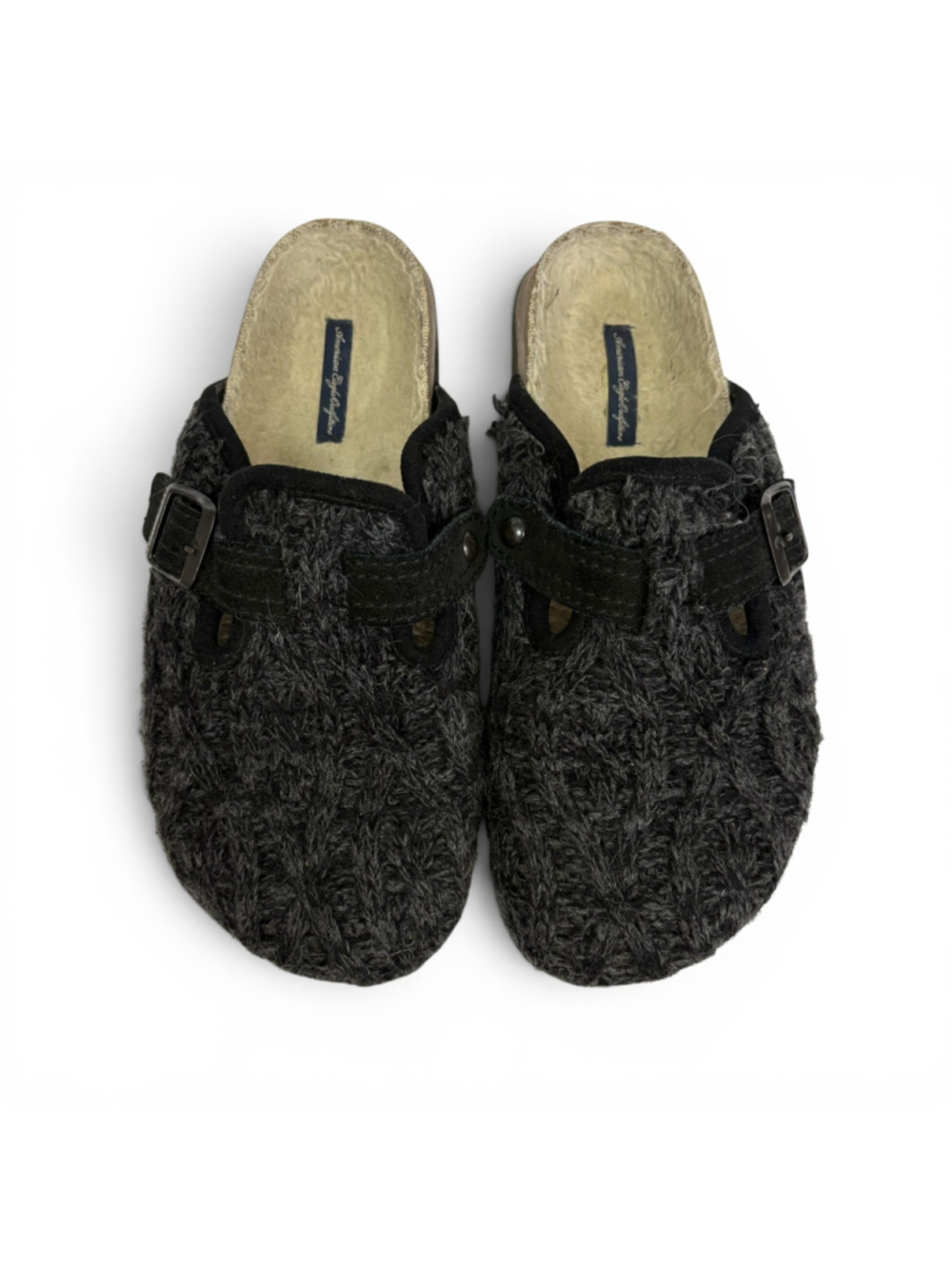 Women's American Eagle Outfitters Black Clog Knit Slippers Size 8